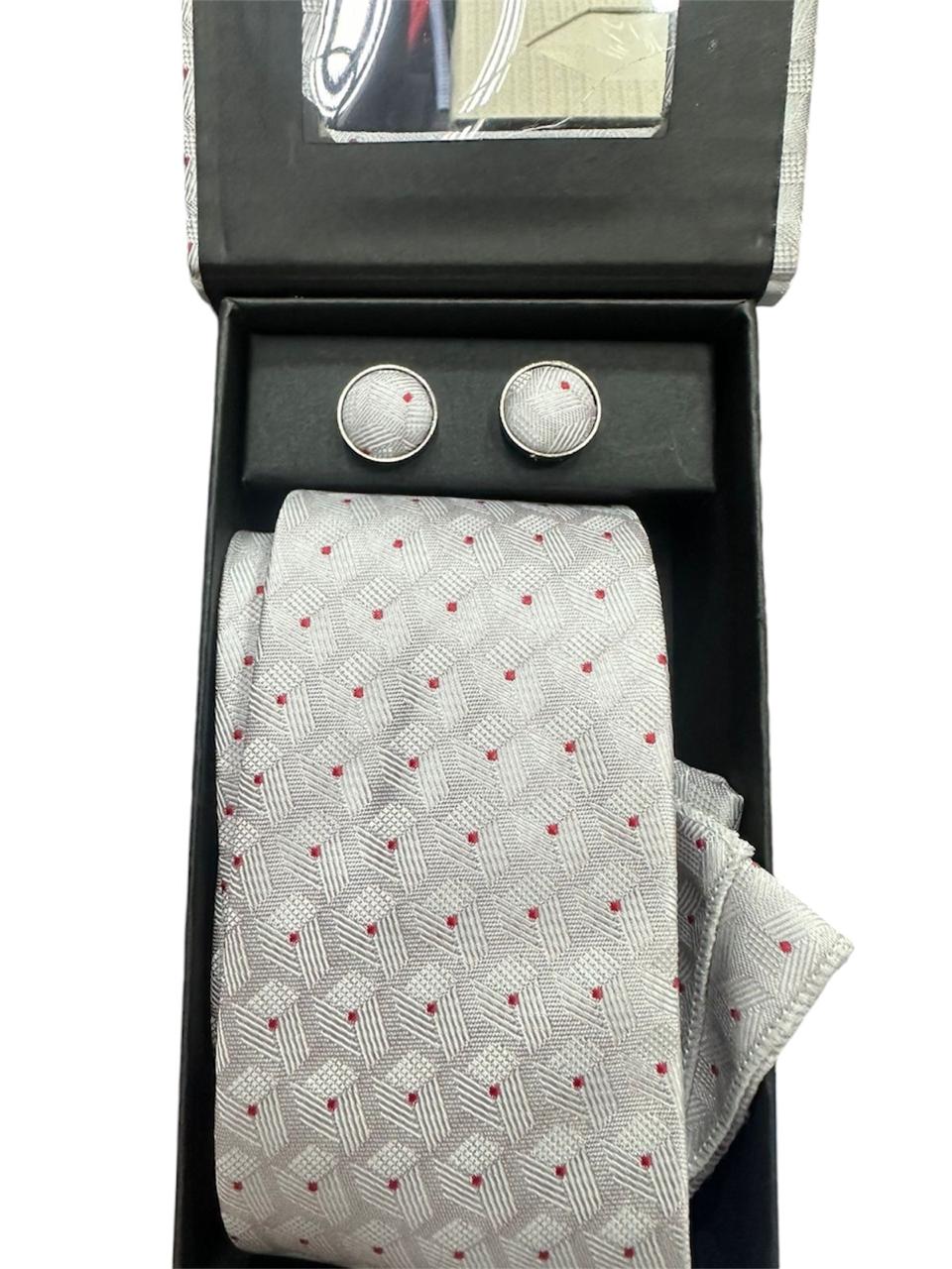 SET CORBATA + MANCUERNAS+ PAÑUELO 11
